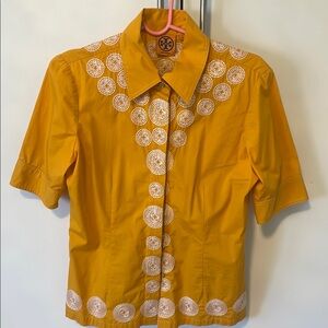 Tory Burch Yellow Button Down Shirt
